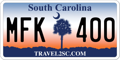 SC license plate MFK400