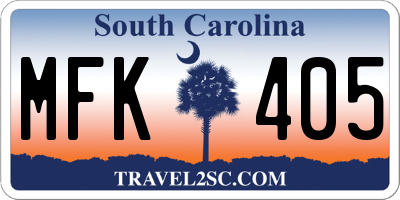 SC license plate MFK405