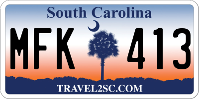 SC license plate MFK413