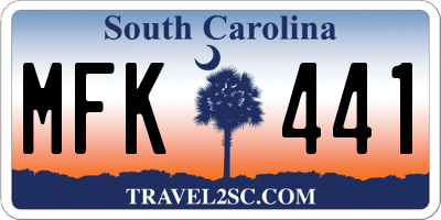 SC license plate MFK441