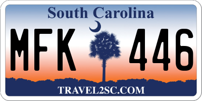 SC license plate MFK446