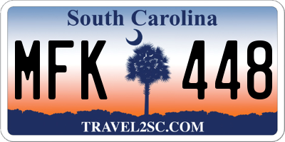 SC license plate MFK448