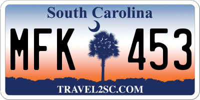 SC license plate MFK453
