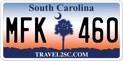 SC license plate MFK460