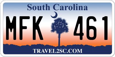 SC license plate MFK461