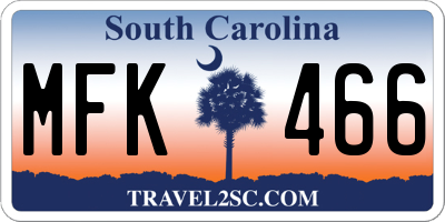 SC license plate MFK466