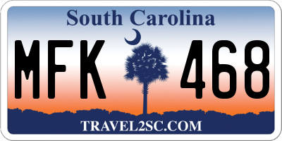 SC license plate MFK468