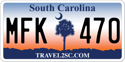 SC license plate MFK470