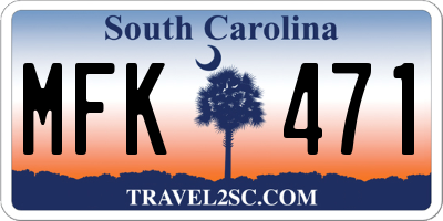SC license plate MFK471
