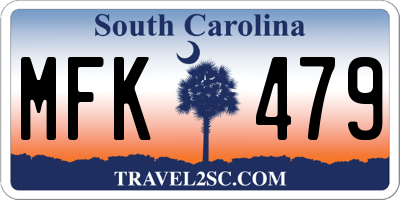 SC license plate MFK479