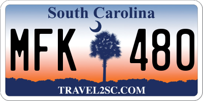 SC license plate MFK480