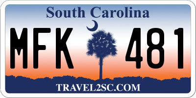 SC license plate MFK481
