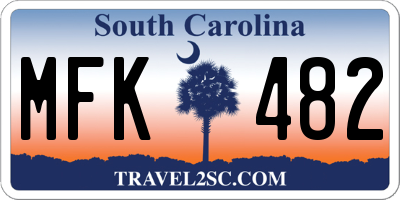SC license plate MFK482