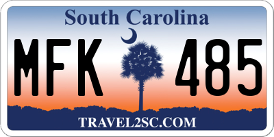 SC license plate MFK485