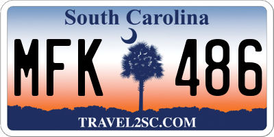 SC license plate MFK486