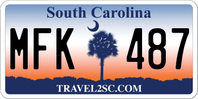 SC license plate MFK487