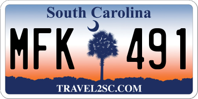 SC license plate MFK491