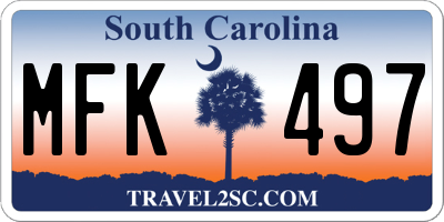 SC license plate MFK497