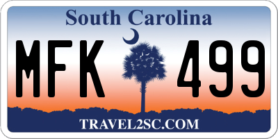 SC license plate MFK499