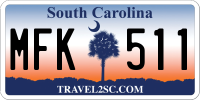SC license plate MFK511