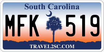 SC license plate MFK519