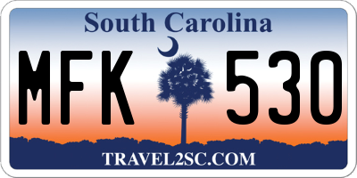 SC license plate MFK530