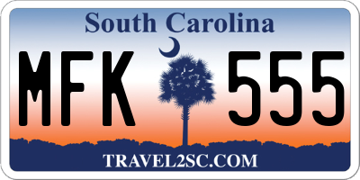SC license plate MFK555