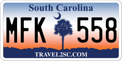 SC license plate MFK558