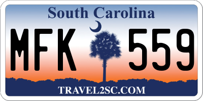 SC license plate MFK559
