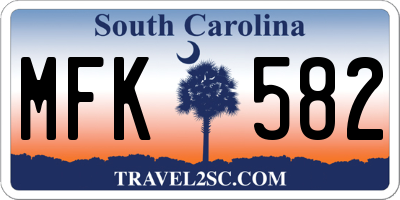SC license plate MFK582