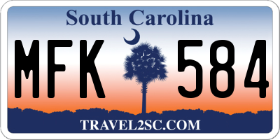 SC license plate MFK584