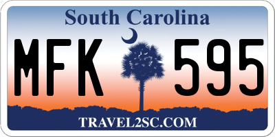 SC license plate MFK595