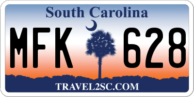SC license plate MFK628