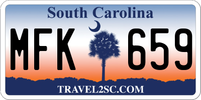 SC license plate MFK659
