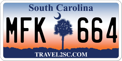 SC license plate MFK664