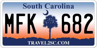 SC license plate MFK682