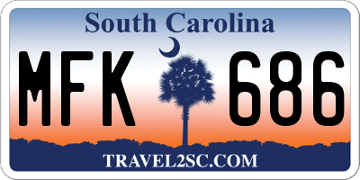 SC license plate MFK686