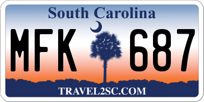 SC license plate MFK687