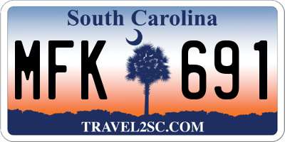 SC license plate MFK691