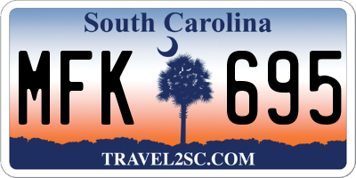 SC license plate MFK695