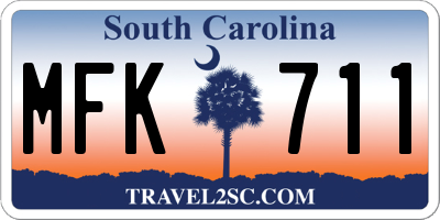 SC license plate MFK711