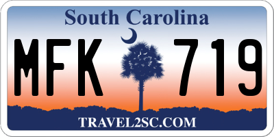 SC license plate MFK719