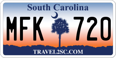 SC license plate MFK720