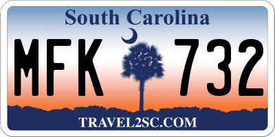 SC license plate MFK732