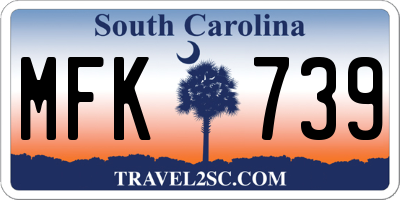 SC license plate MFK739