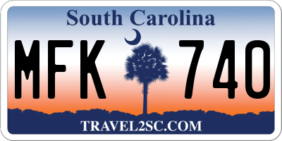 SC license plate MFK740