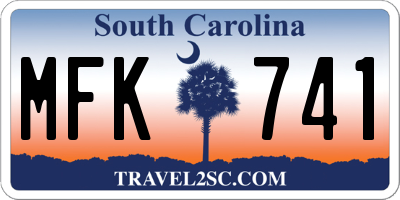 SC license plate MFK741
