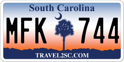 SC license plate MFK744