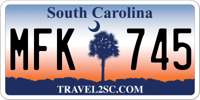 SC license plate MFK745