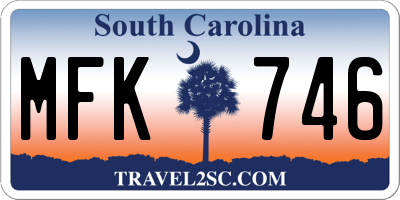 SC license plate MFK746